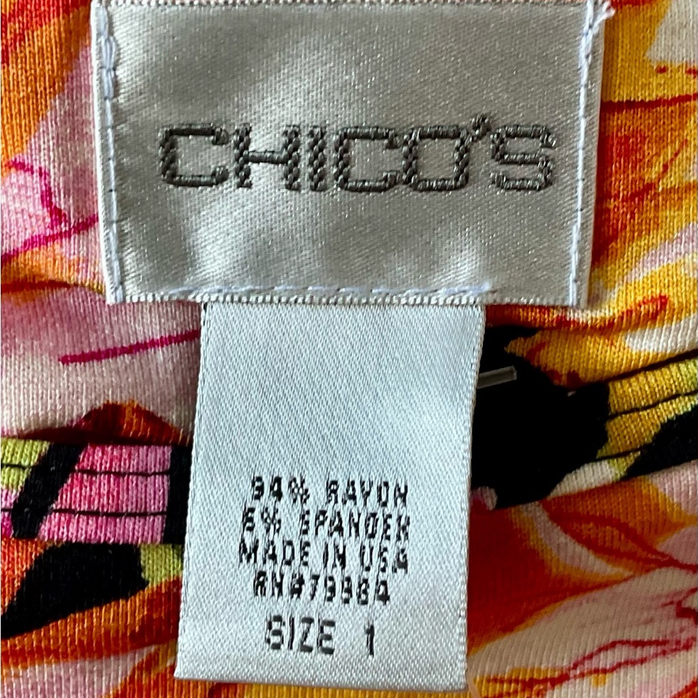 Chico's Vibrant Pink and Orange Floral Camisole - Picture 2 of 9